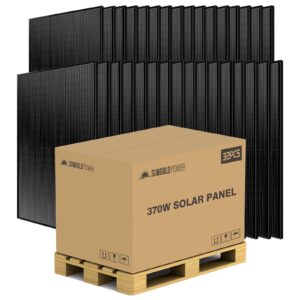 370W MONO BLACK PERC SOLAR PANEL FULL PALLET (32 PANELS) UL 61730