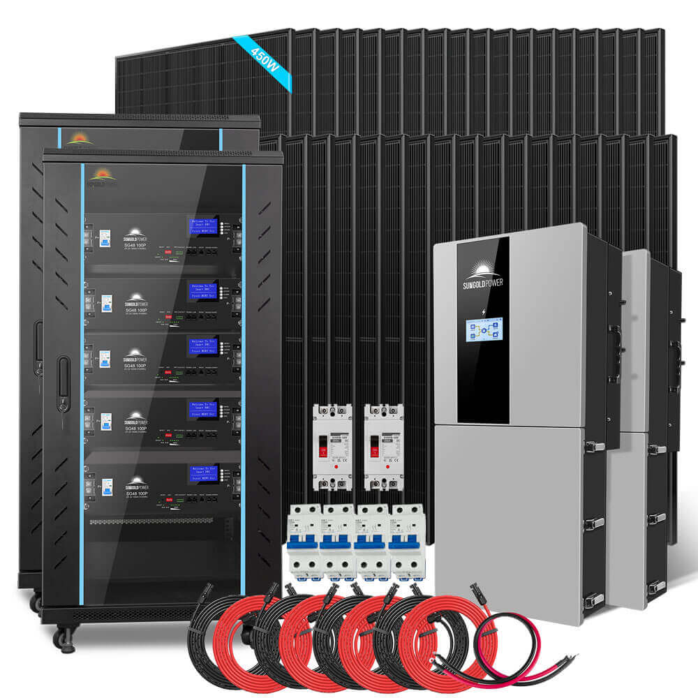 Hybrid Solar Kit 11.4KW 48V Split Phase 20.48KWH/51.2KWH Lithium Battery 450 Watt Solar Panel (Optional) SGH-11N2E/ SGH-11N5E