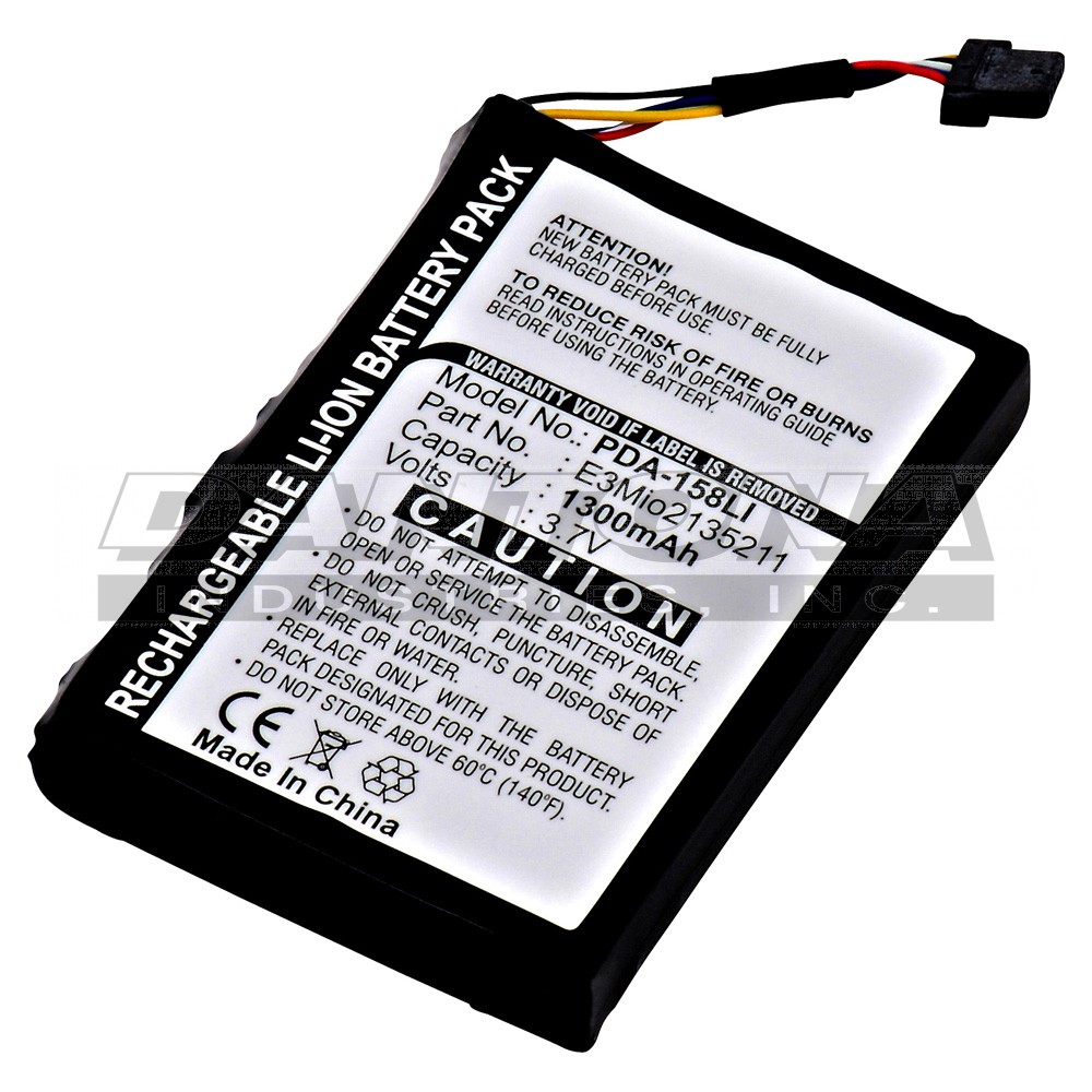 Mitac E3MIO2135211 Mio 168 Replacement Battery 3.7V 1300mAh