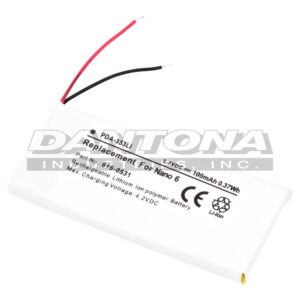 Apple 616-0531 MP3 Player Replacement Battery 3.7V 100mAh