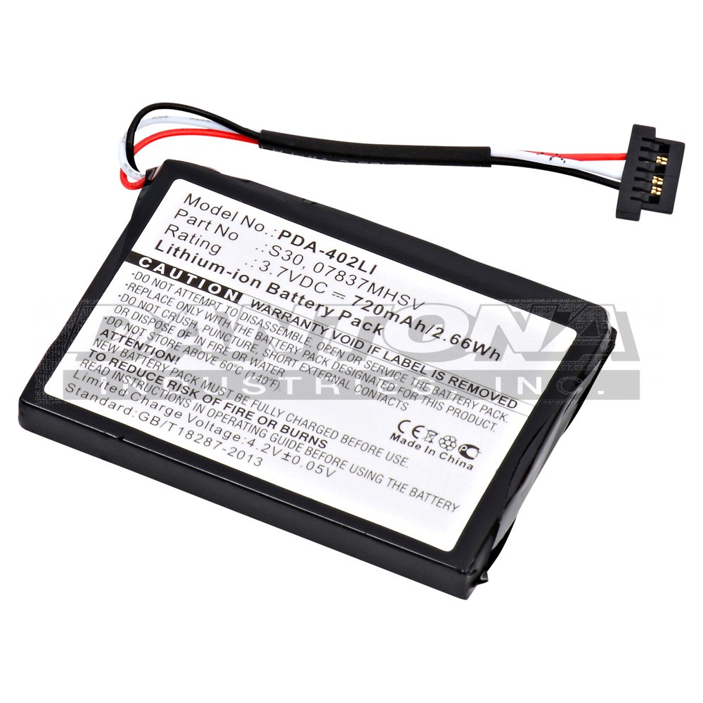 Becker 07837MHSV 338937010150 GPS Replacement Battery 3.7V 720mAh