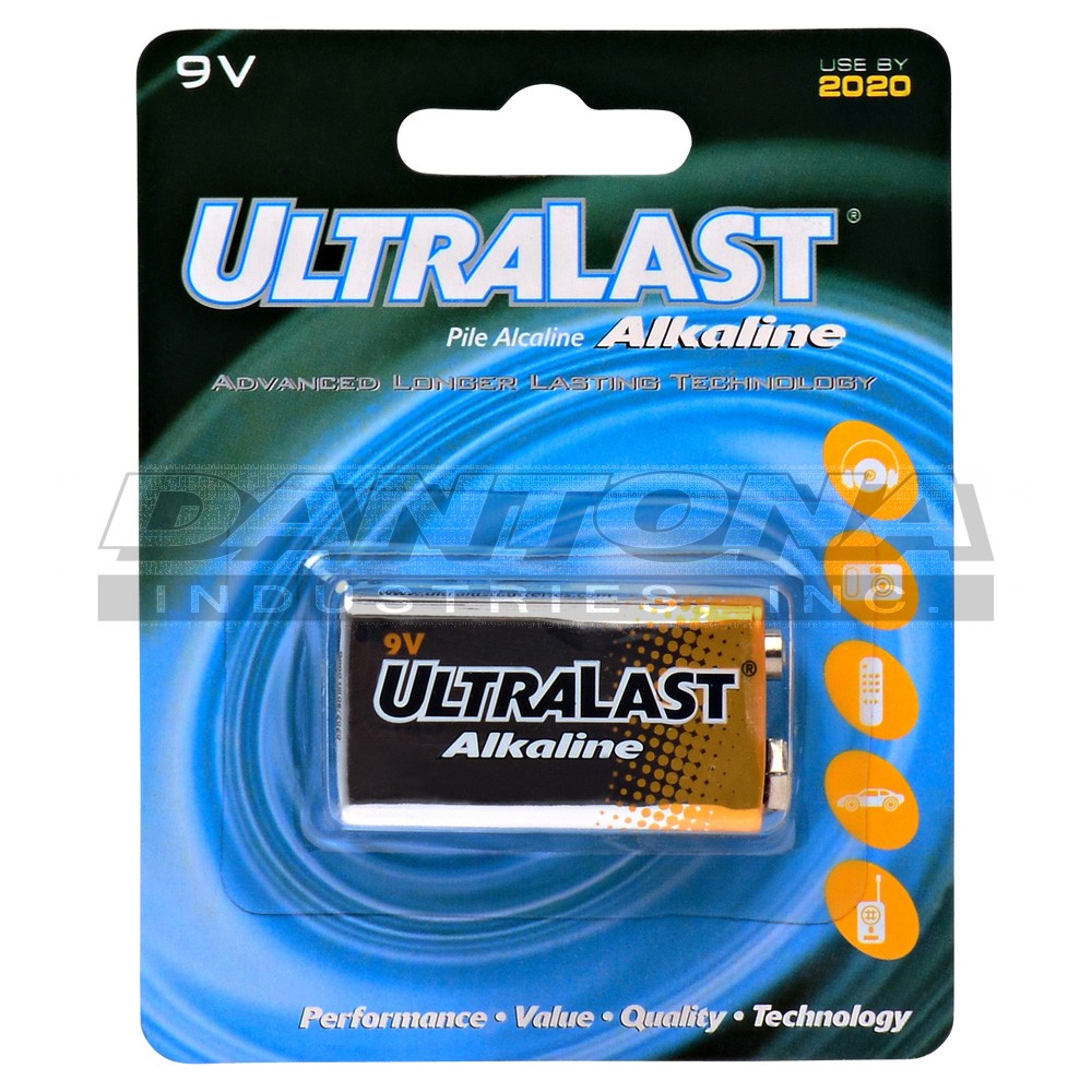 ULTRALAST ULA9V 9 VOLT ALKALINE BATTERY - Bushnell 006P 1604AC Replacement Battery