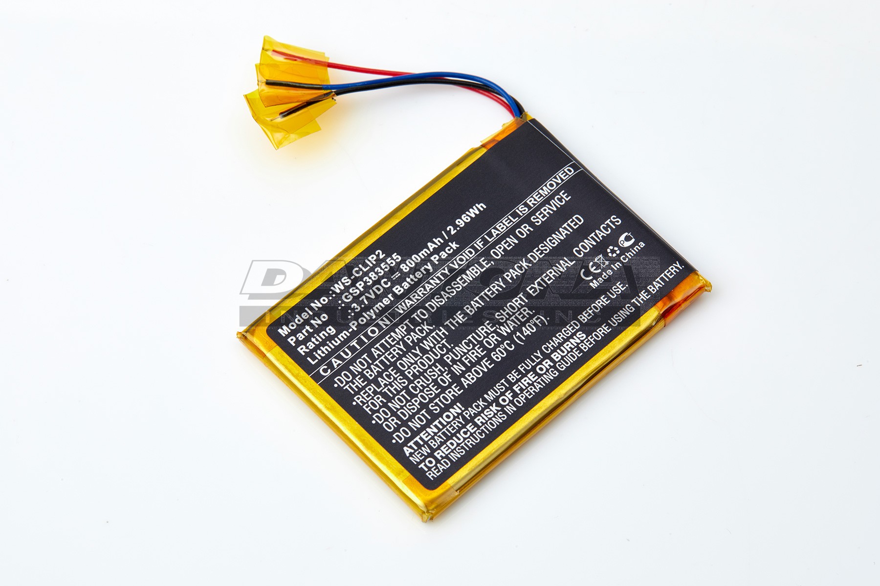JBL Number Clip 2 CLIP2BLKAM Replacement Battery 3.7V 800mAh