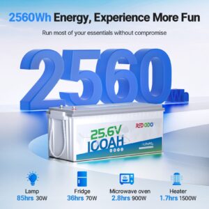 Redodo 24V 100Ah LiFePO4 Lithium Battery  | Marine, RV, Solar Home, Home Backup