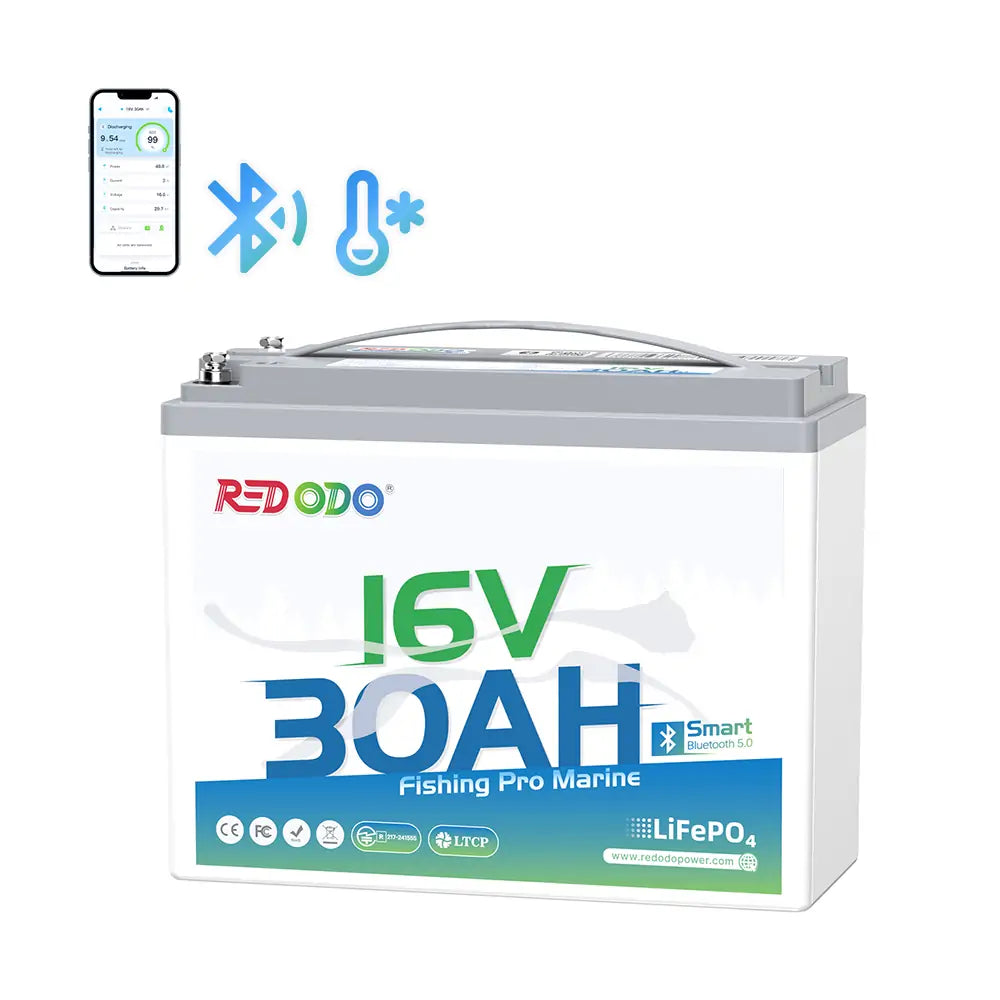 Redodo 16V 30Ah Lithium Fish Finder Battery with Bluetooth