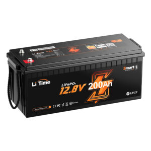 12V 200Ah Lithium Iron LiFePO4 Deep Cycle Battery, Built-in 100A BMS, 2000+ Cycles, 280amp Max, Perfect for RV, Solar, Marine, Overland, Off-Grid Application;